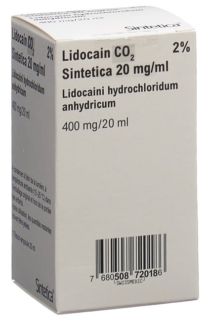 LIDOCAIN CO2 Sintetica sol inj 2 % vial 20 ml