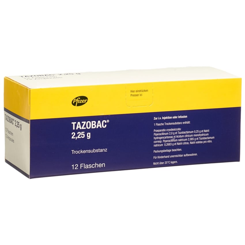 TAZOBAC subst sèche 2.25 g flac 12 pce