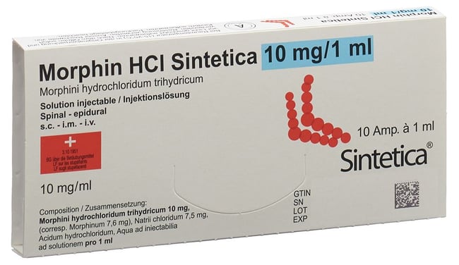 MORPHIN HCL Sintetica 10 mg/ml 10 amp 1 ml