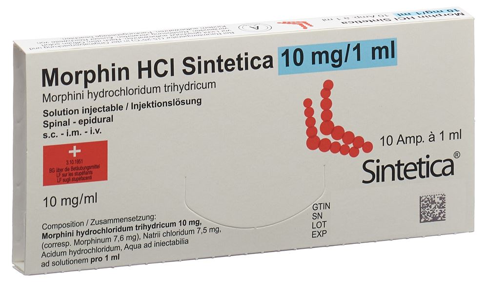 Morphin HCl Sintetica 10 mg/1 ml, soluzione iniettabile