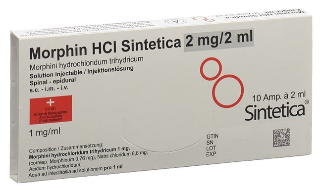 MORPHIN HCL Sintetica 2 mg/2ml 10 amp 2 ml