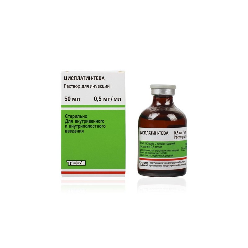 CISPLATINE Sandoz 25 mg/50ml flac 50 ml