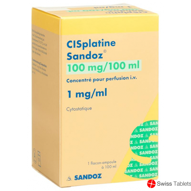 CISPLATINE Sandoz 50 mg/100ml flac 100 ml