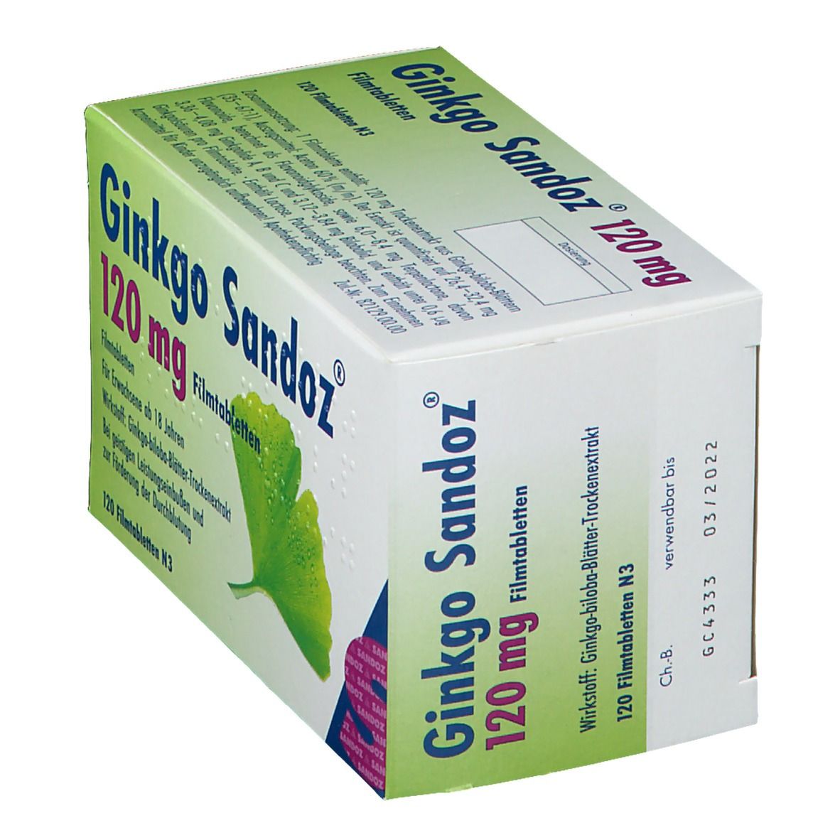 GINKGO Sandoz cpr pell 120 mg 100 pce