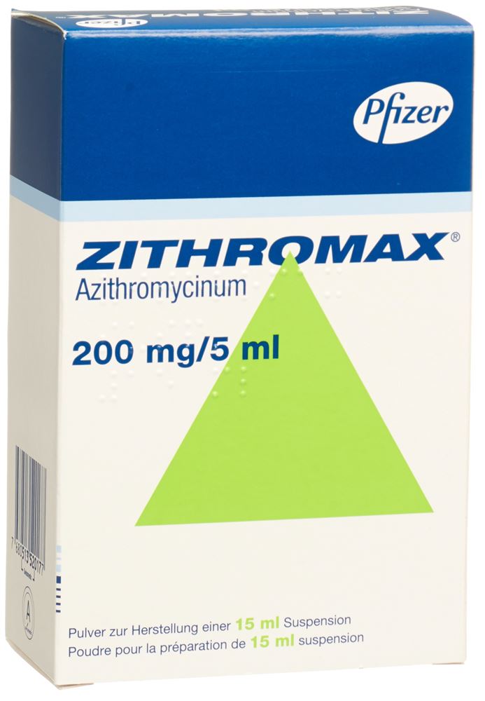 ZITHROMAX pdr 200 mg/5ml pour susp fl 15 ml