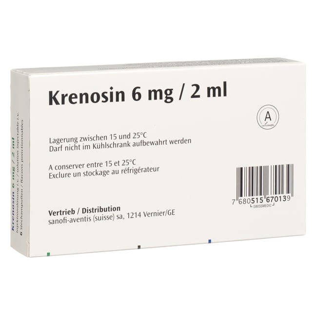 KRENOSIN sol inj 6 mg/2ml 6 amp 2 ml