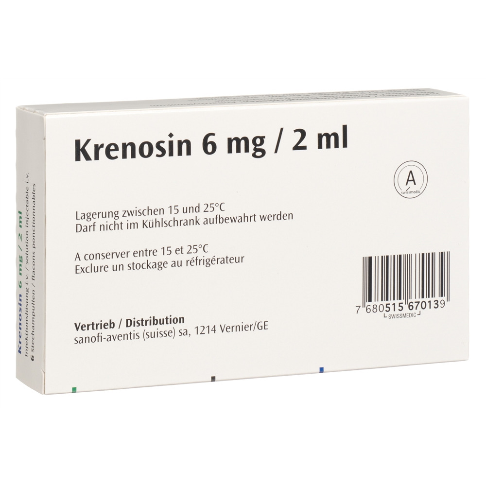 KRENOSIN sol inj 6 mg/2ml 6 amp 2 ml