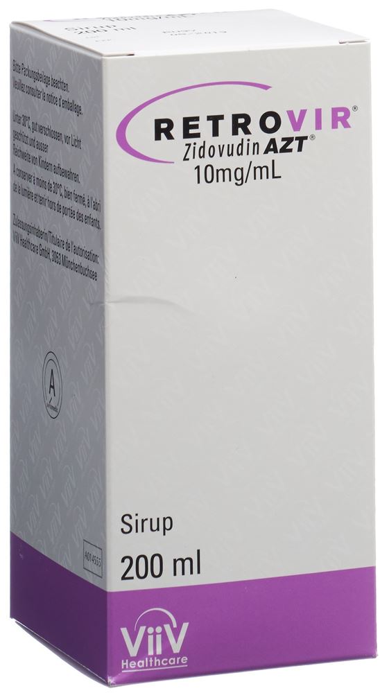 RETROVIR AZT sirop 10 mg/ml fl 200 ml