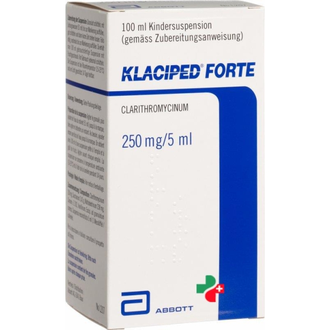 KLACIPED Forte gran 250 mg/5ml p susp fl 100 ml