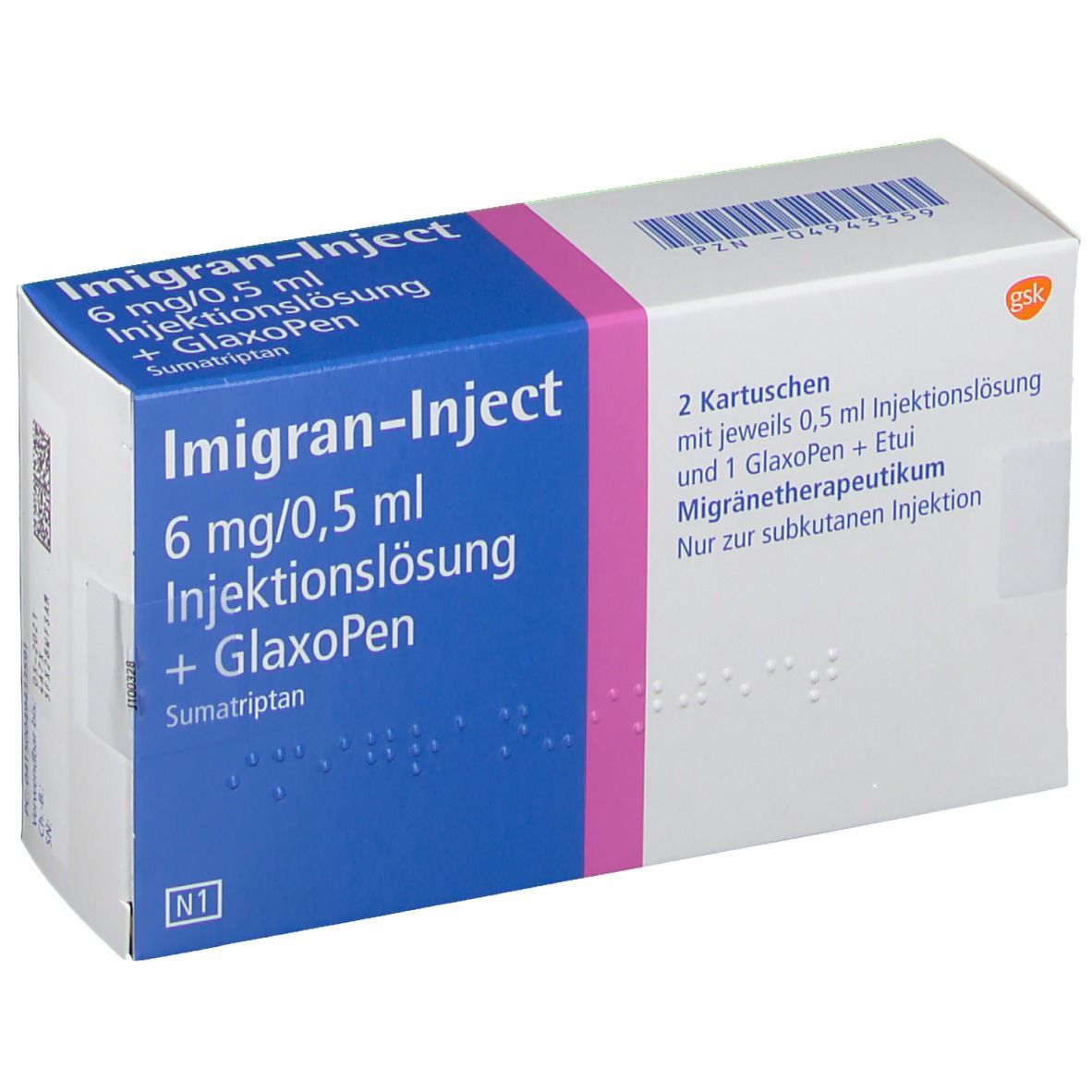 IMIGRAN sol inj 6 mg/0.5ml amp 2 pce