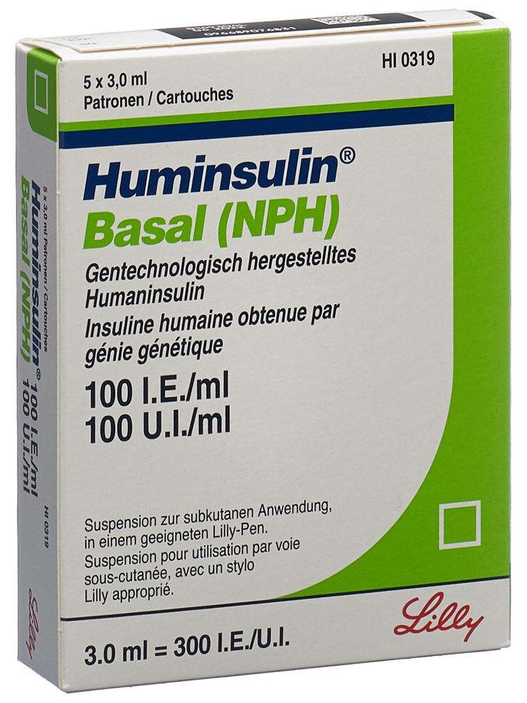 HUMINSULIN Basal susp inj p pen 5 cartouche 3 ml