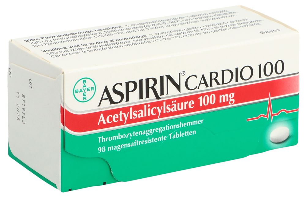 ASPIRINE CARDIO cpr pell 100 mg 98 pce