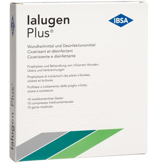 IALUGEN PLUS gazes médicales 10x10cm 10 pce