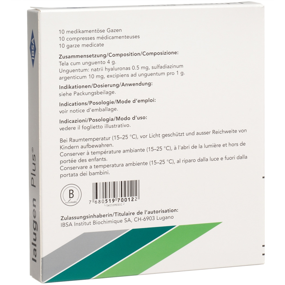 Ialugen plus, garza impregnata