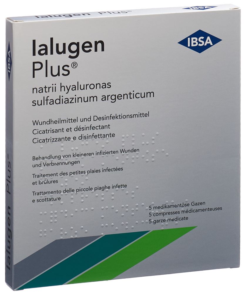 IALUGEN PLUS gazes médicales 10x10cm 5 pce