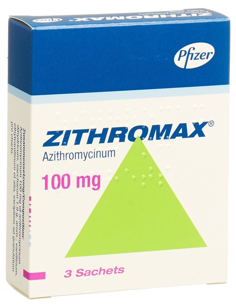 Zithromax 100 mg, Pulver zur Herstellung einer Suspension zum Einnehmen im Beutel