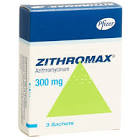 ZITHROMAX pdr 300 mg pour suspension sach 3 pce