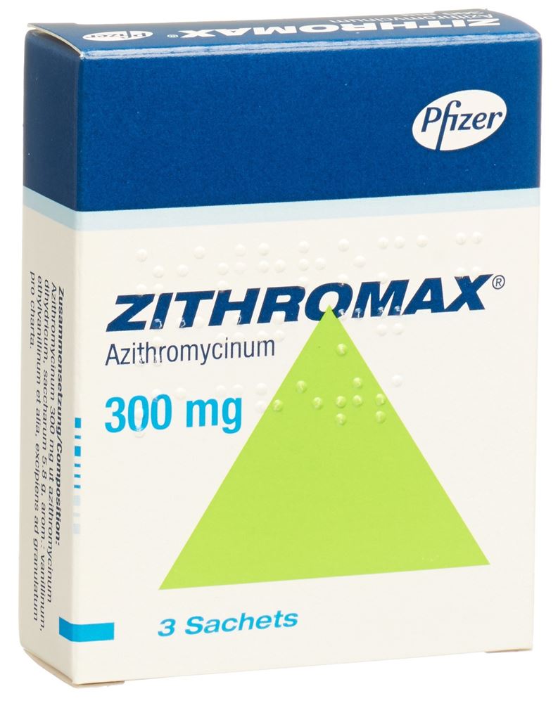 ZITHROMAX pdr 300 mg pour suspension sach 3 pce
