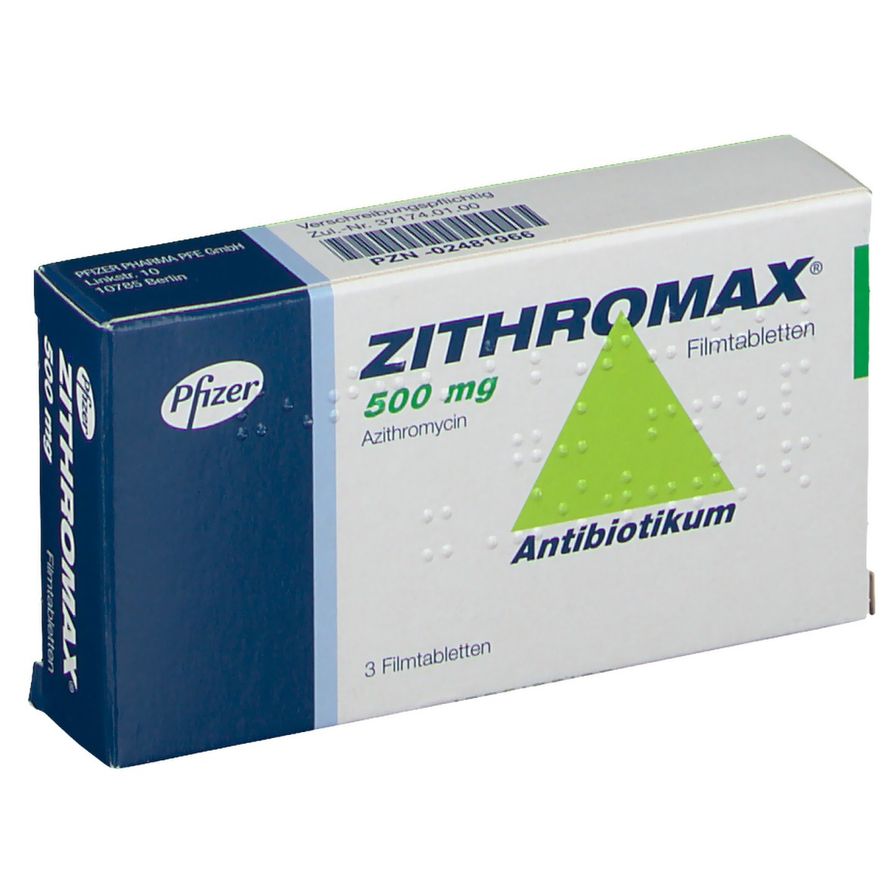ZITHROMAX pdr 500 mg pour suspension sach 3 pce