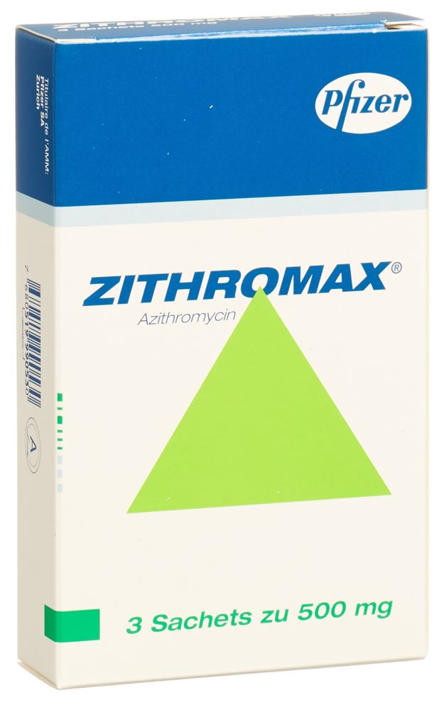 ZITHROMAX pdr 500 mg pour suspension sach 3 pce