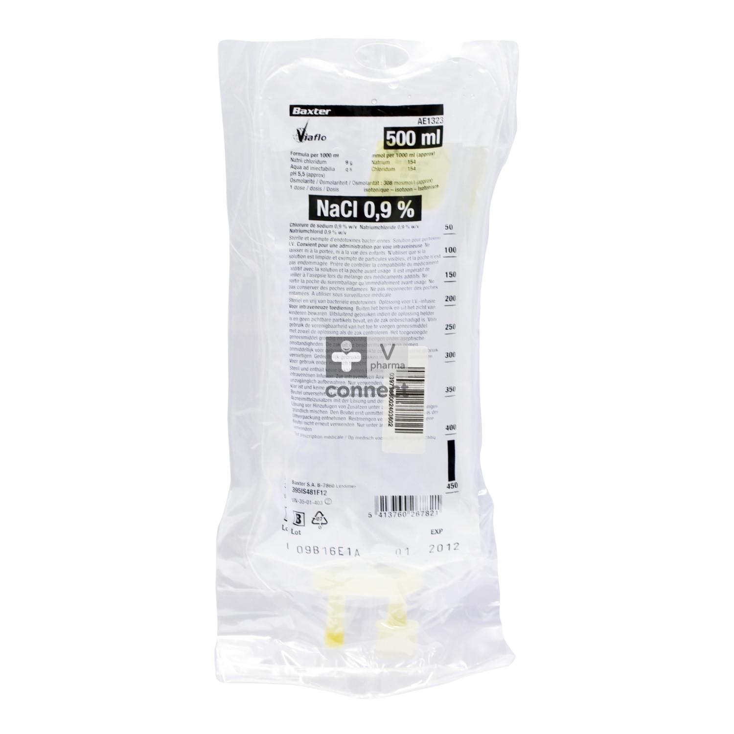 NACL Sintetica 0.9 % 250ml in 500ml poche 5 pce