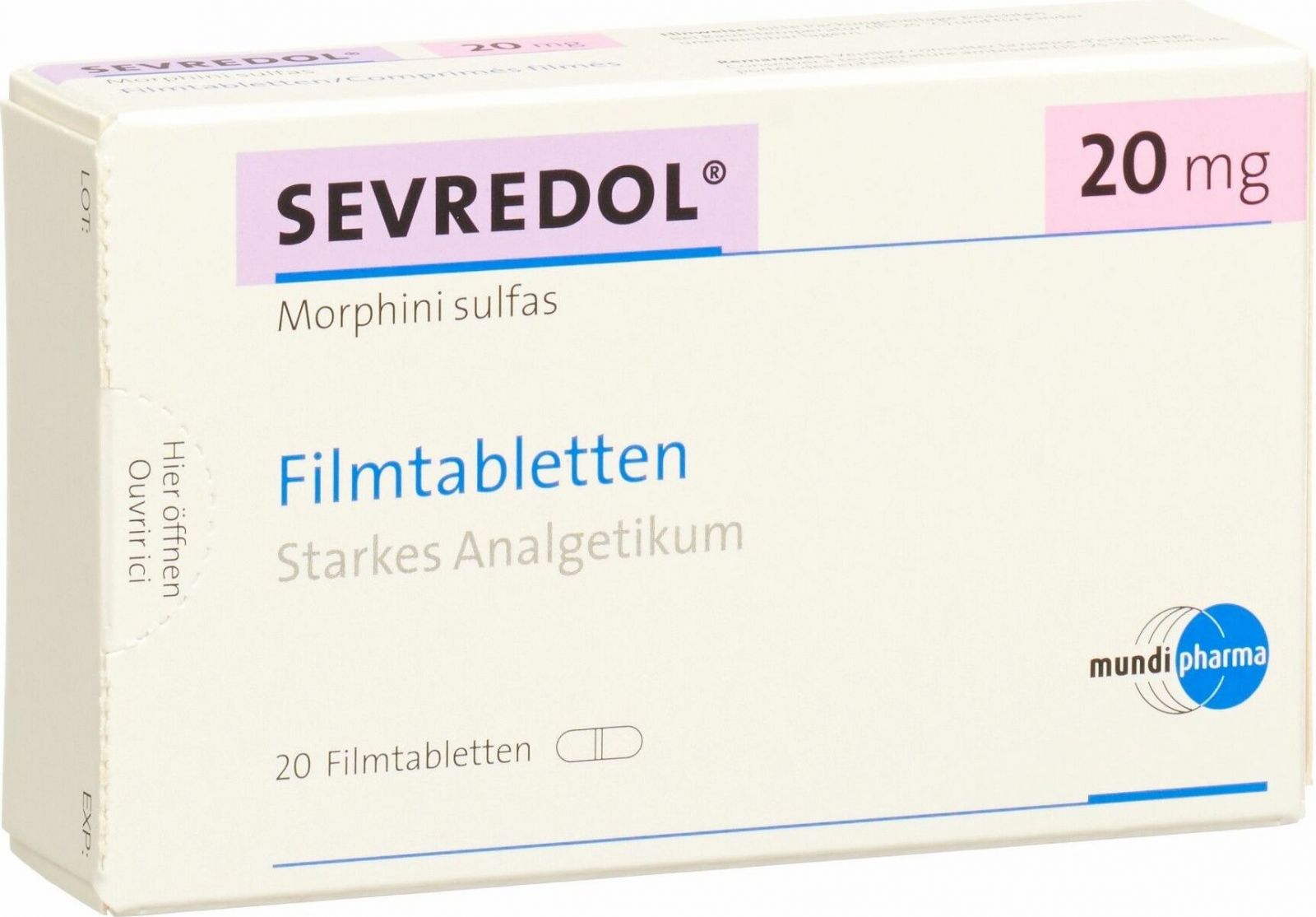 SEVREDOL cpr pell 20 mg 20 pce