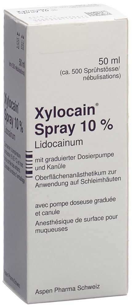Xylocain, Spray zur Anwendung in der Mundhöhle/im Rachenraum oder am Kehlkopf, Lösung