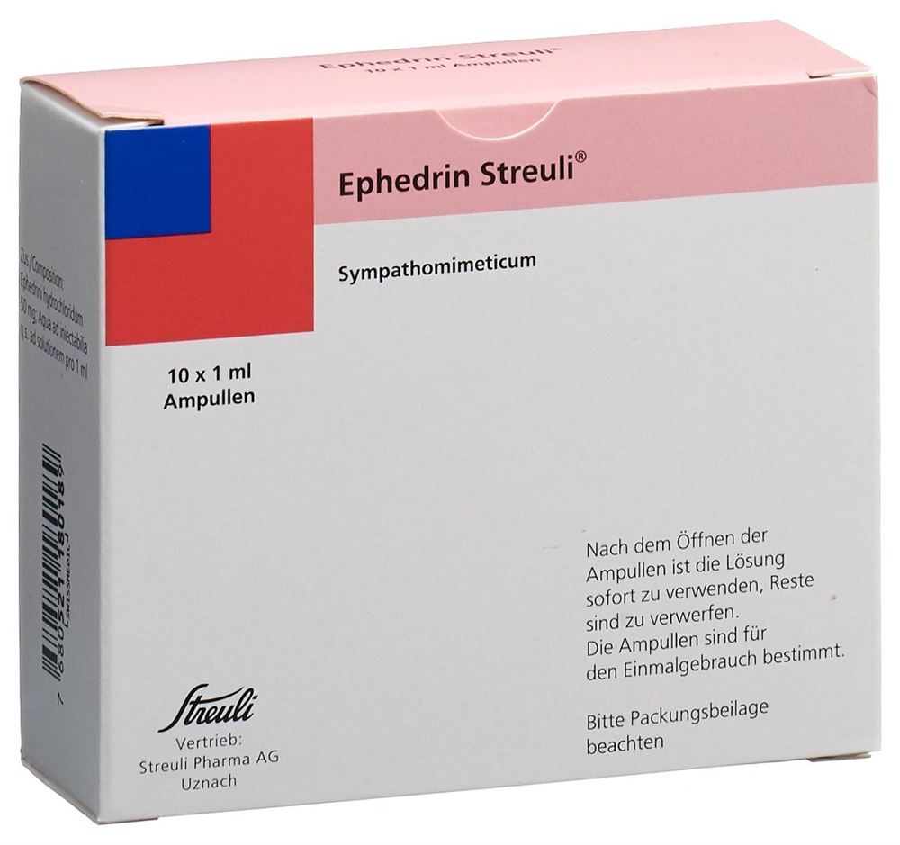 EPHEDRIN Streuli sol inj 50 mg/ml 10 amp 1 ml