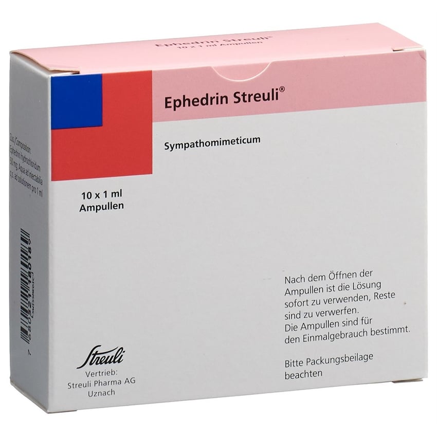 EPHEDRIN Streuli sol inj 50 mg/ml 100 amp 1 ml