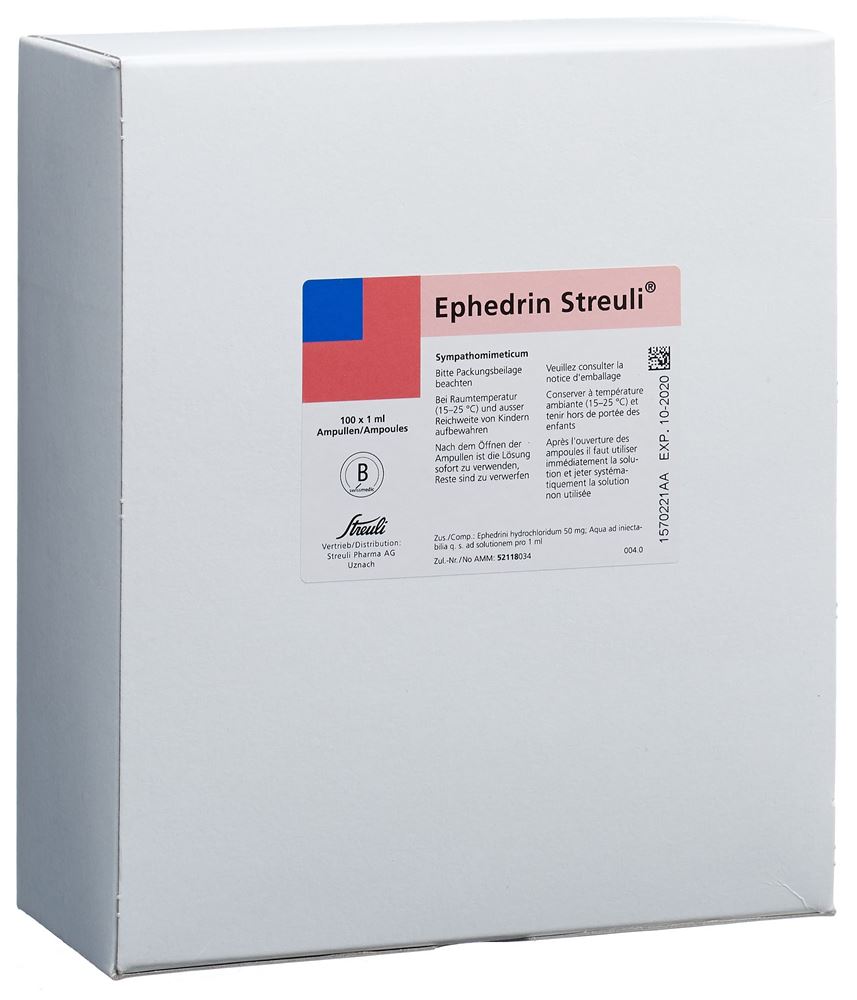EPHEDRIN Streuli sol inj 50 mg/ml 100 amp 1 ml