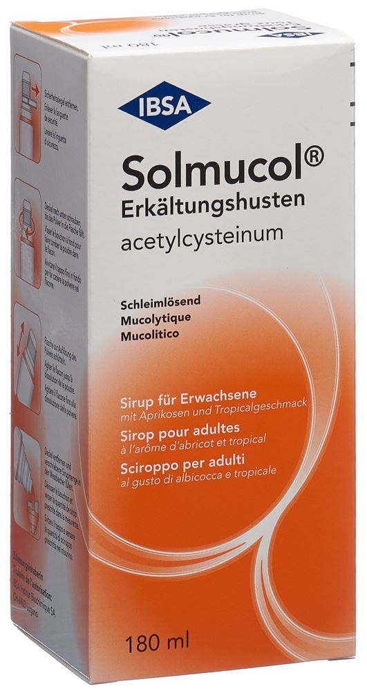 SOLMUCOL toux grasse sirop 200 mg/10ml 180 ml