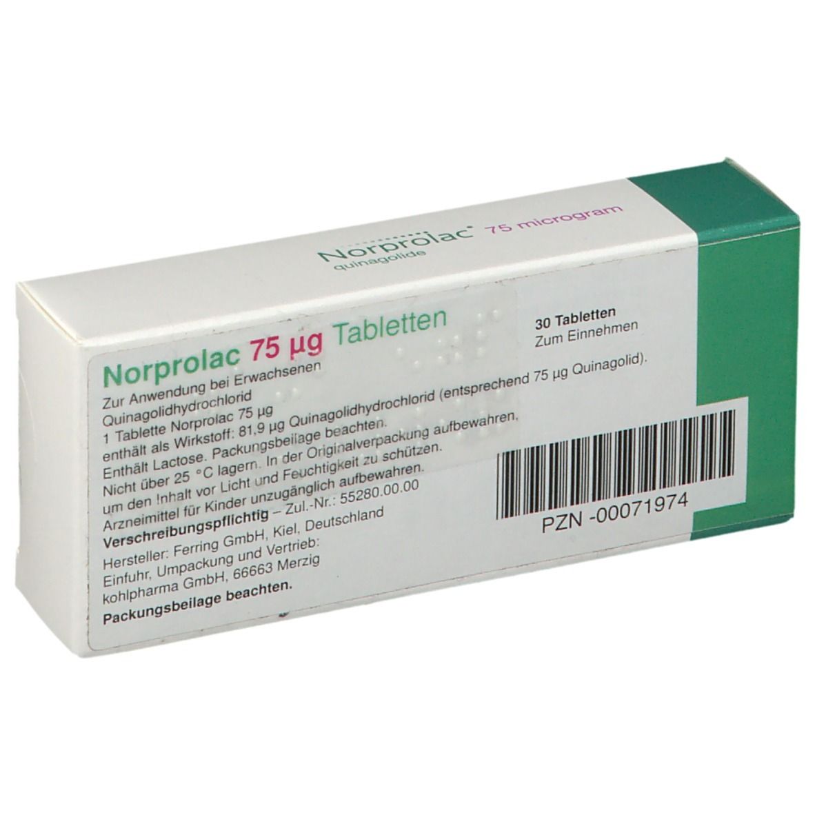NORPROLAC cpr 75 mcg 30 pce