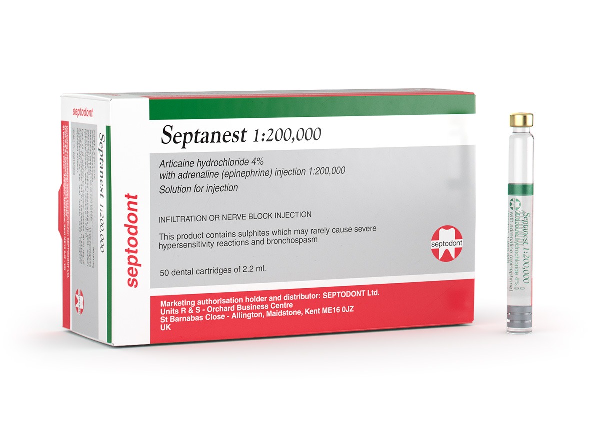 SEPTANEST ADRÉNALINÉE 1/200000 50 cartouche 1.7 ml