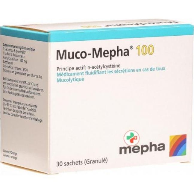 MUCO Mepha gran 100 mg sach 30 pce