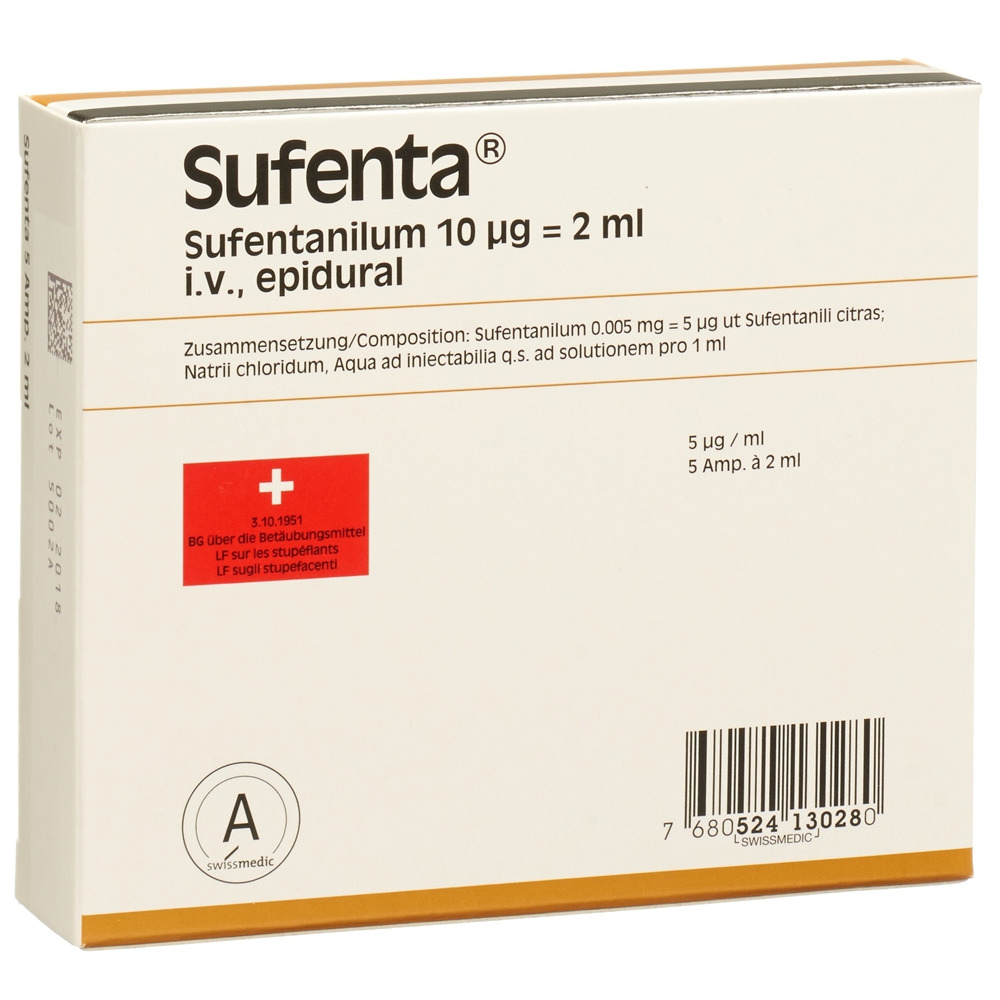 SUFENTA sol inj 10 mcg/2ml 5 amp 2 ml
