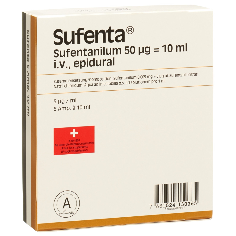 SUFENTA sol inj 50 mcg/10ml 5 amp 10 ml