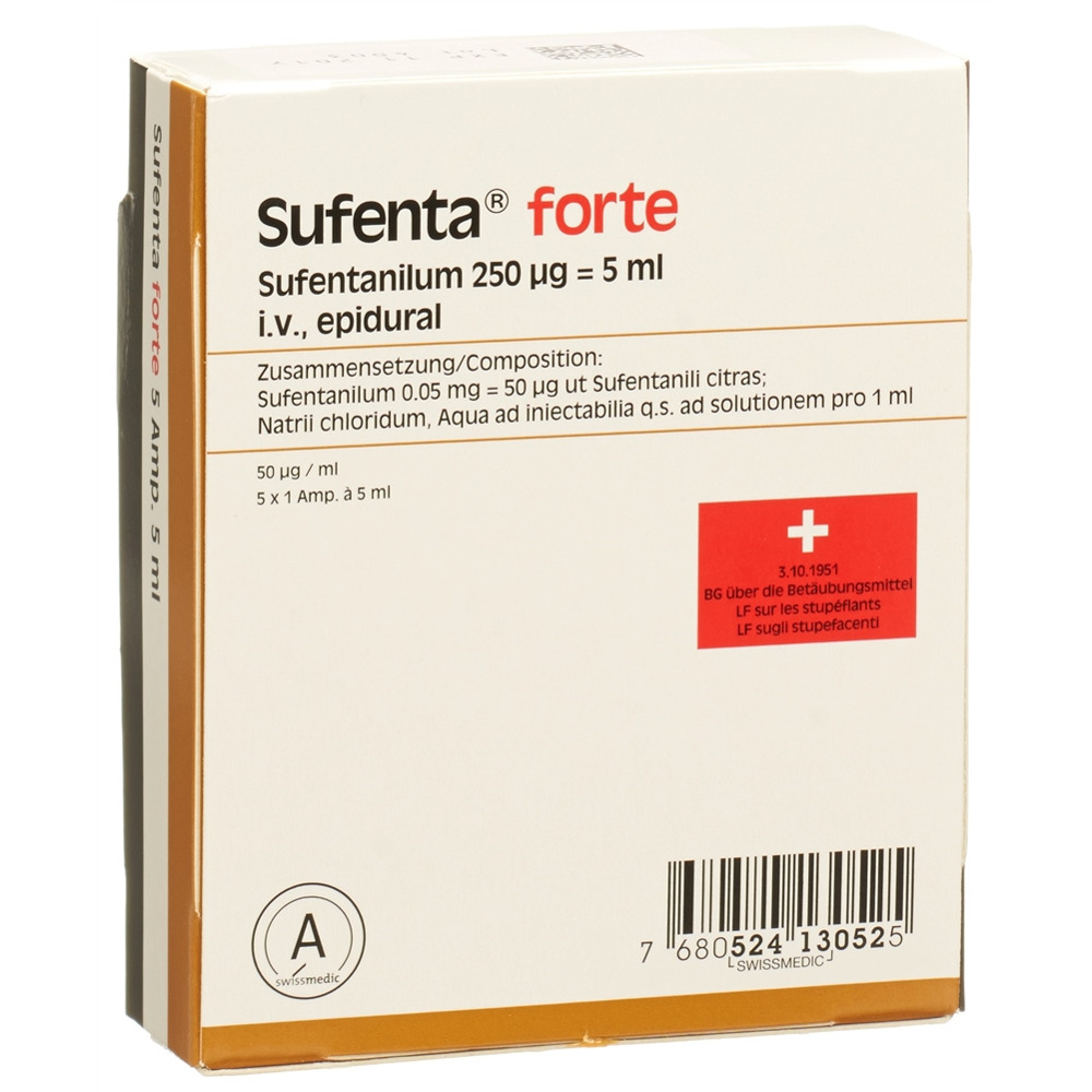 SUFENTA forte sol inj 250 mcg/5ml 5 amp 5 ml