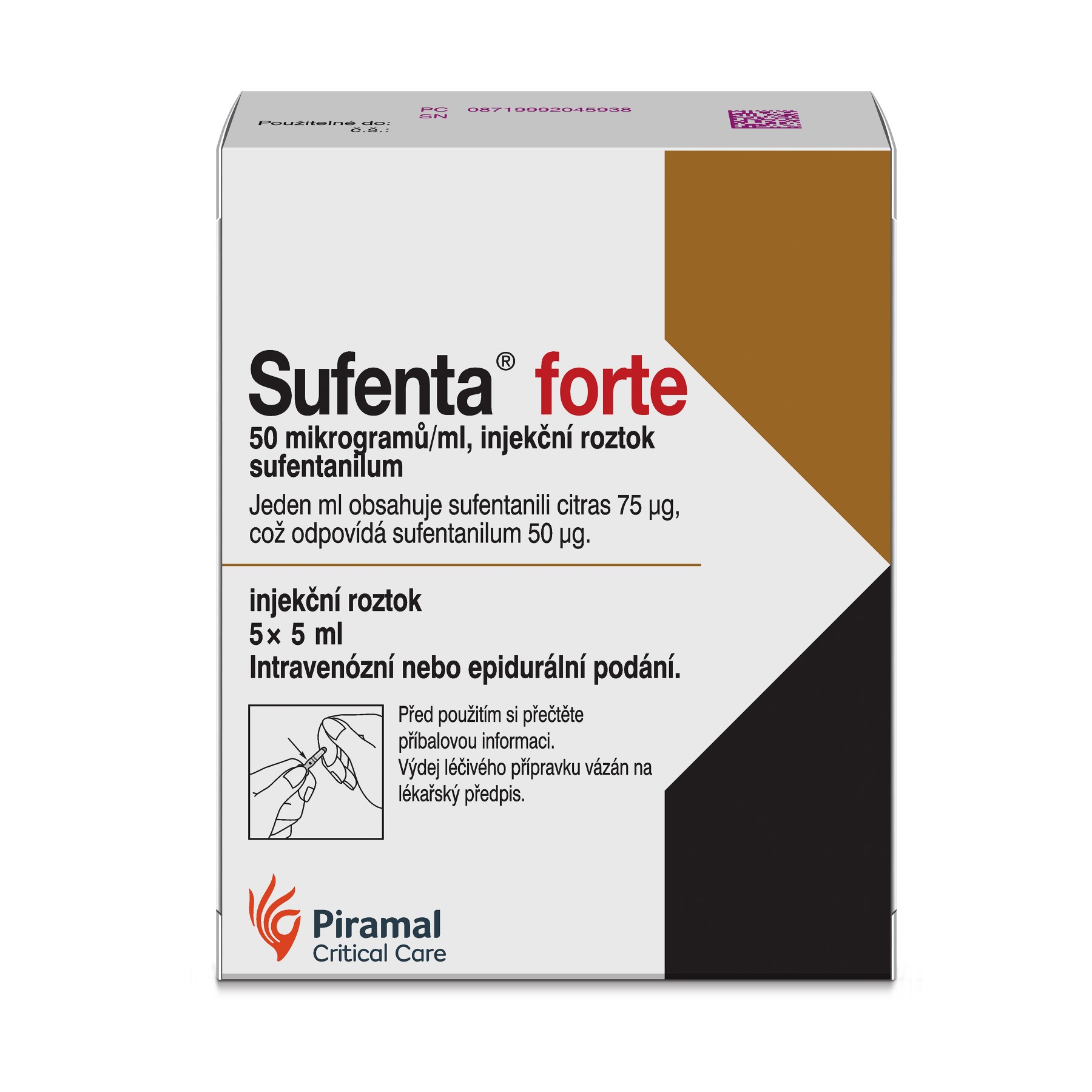 SUFENTA forte sol inj 250 mcg/5ml 5 amp 5 ml
