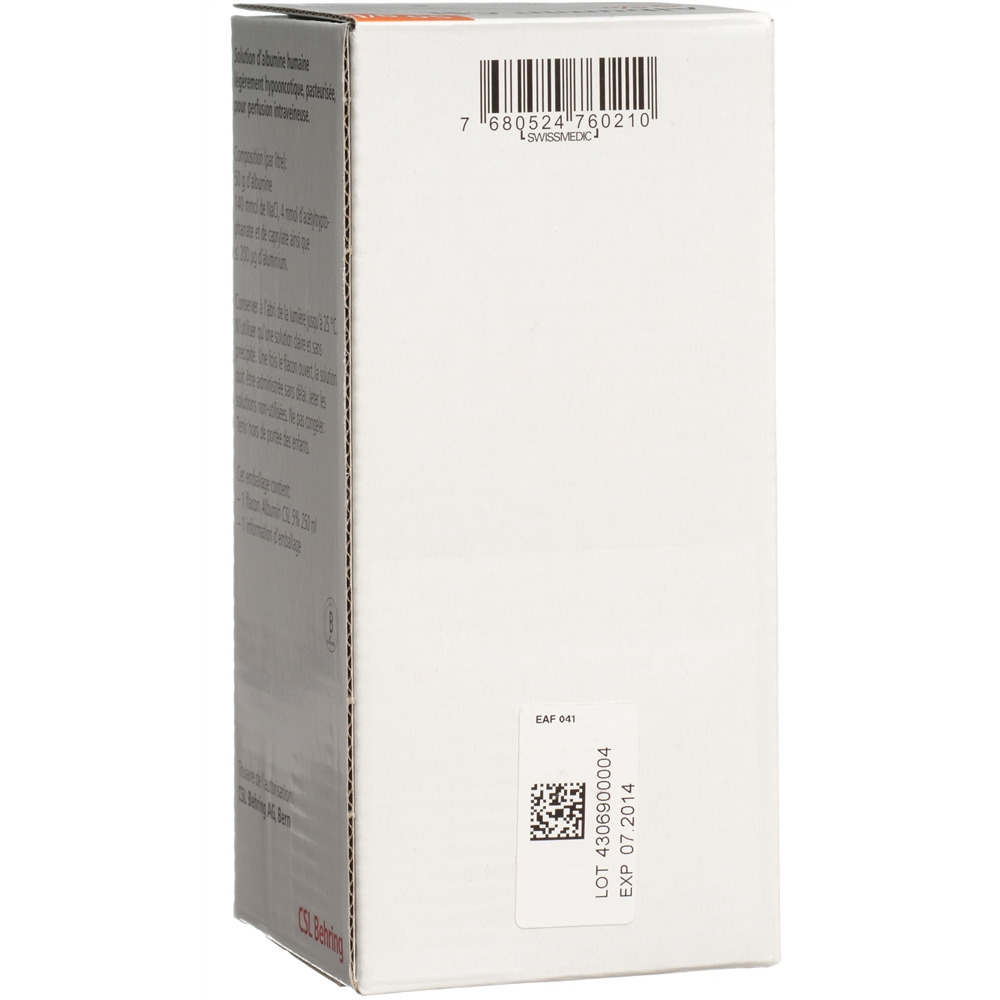 ALBUMIN CSL 5% sol perf 250 ml flac