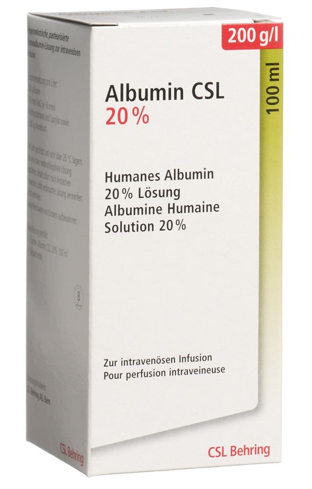 ALBUMIN CSL 20% sol perf 100 ml flac