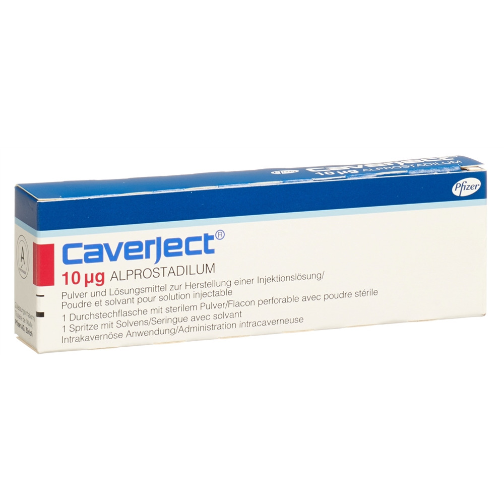 CAVERJECT subst sèche 10 mcg avec solvant flac
