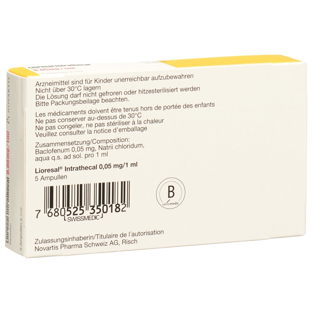 LIORESAL intrathécal sol inj 0.05 mg/ml amp 5 pce