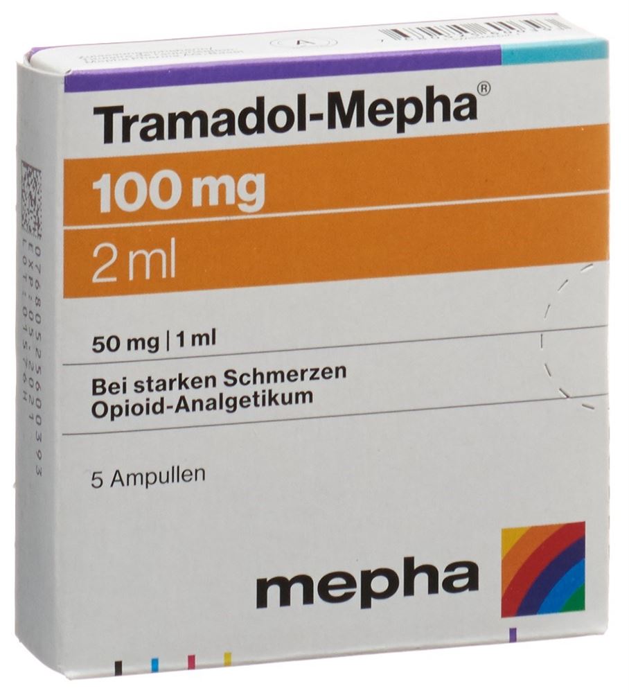 TRAMADOL Mepha sol inj 100 mg/2ml 5 amp 2 ml
