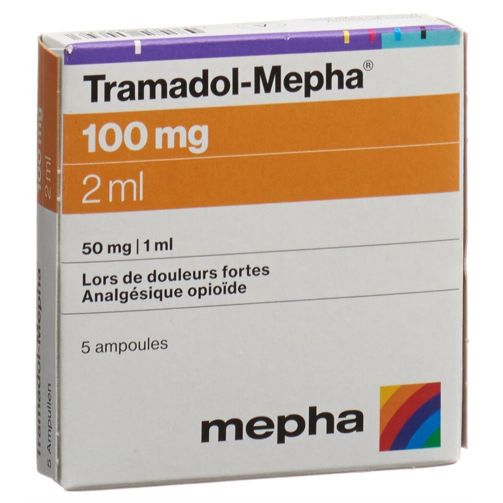TRAMADOL Mepha sol inj 100 mg/2ml 5 amp 2 ml