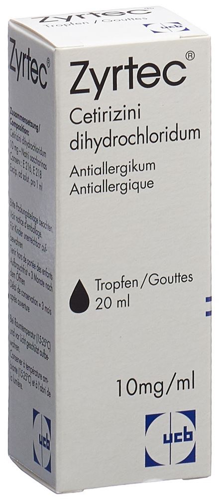 ZYRTEC gouttes 10 mg/ml fl 20 ml