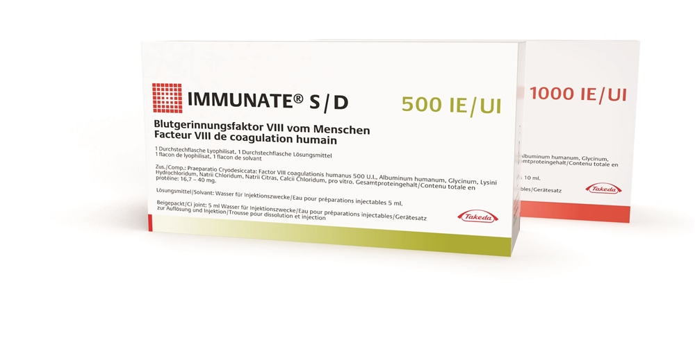 IMMUNATE S/D subst sèche 500 UI cum solv flac