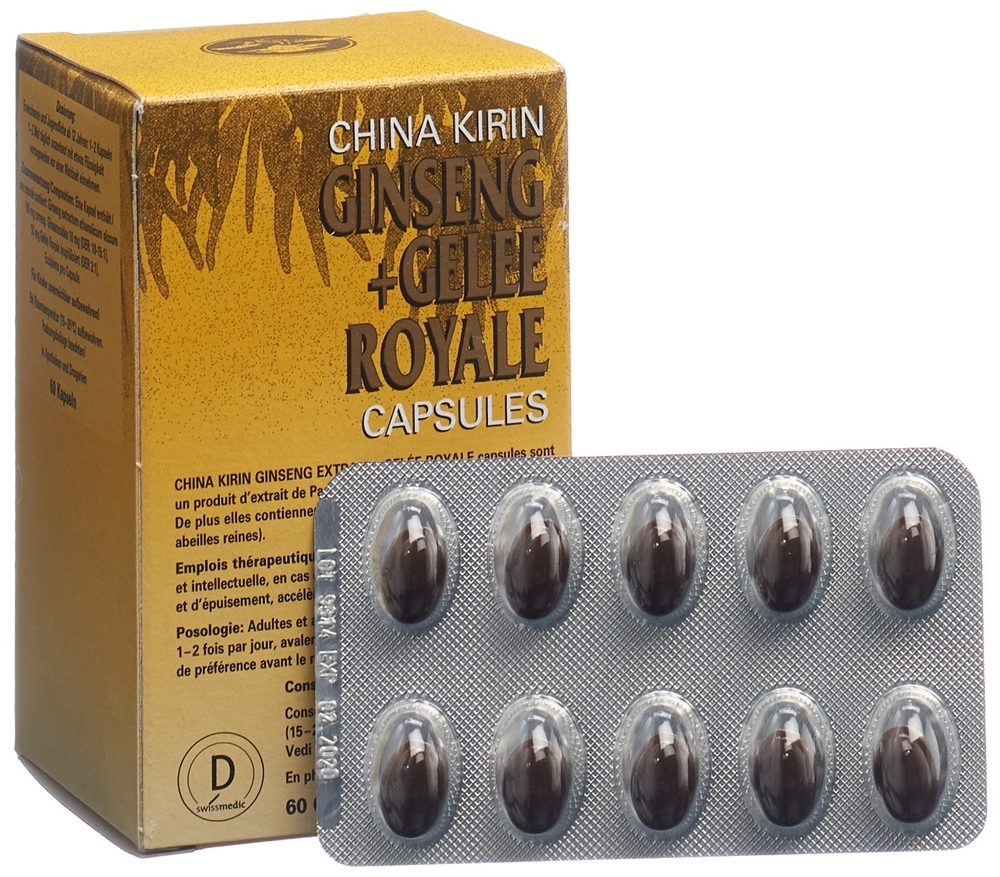 CHINA KIRIN Ginseng+Gelée Royale caps moll 60 pce