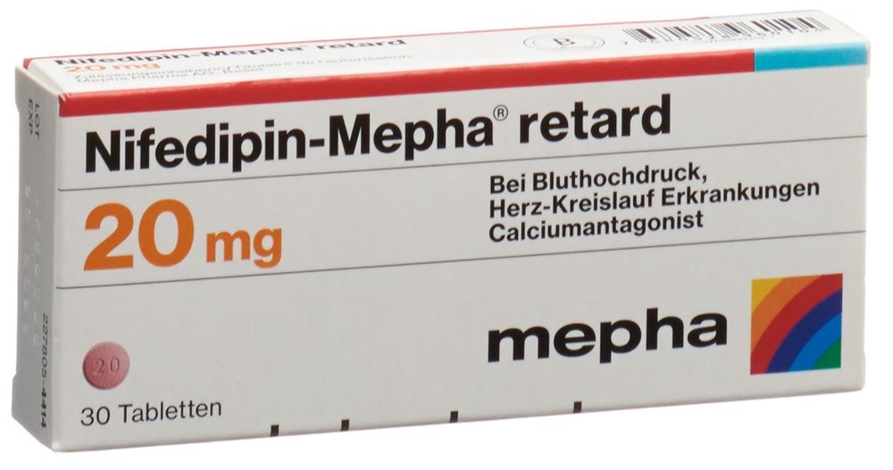 NIFEDIPIN Mepha cpr ret 20 mg 30 pce