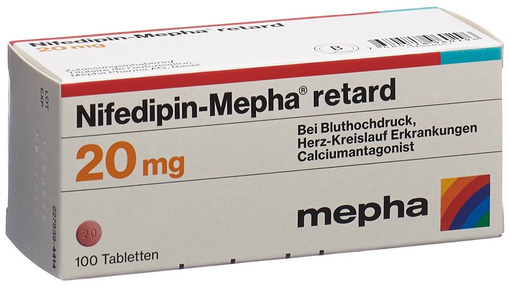 Nifedipin-Mepha 20 mg retard, Retardtabletten