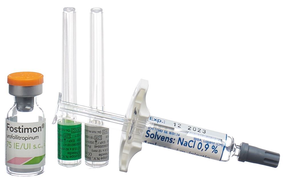 Fostimon 75 U.I., polvere e solvente per soluzione iniettabile (siringa preriempita con solvente)